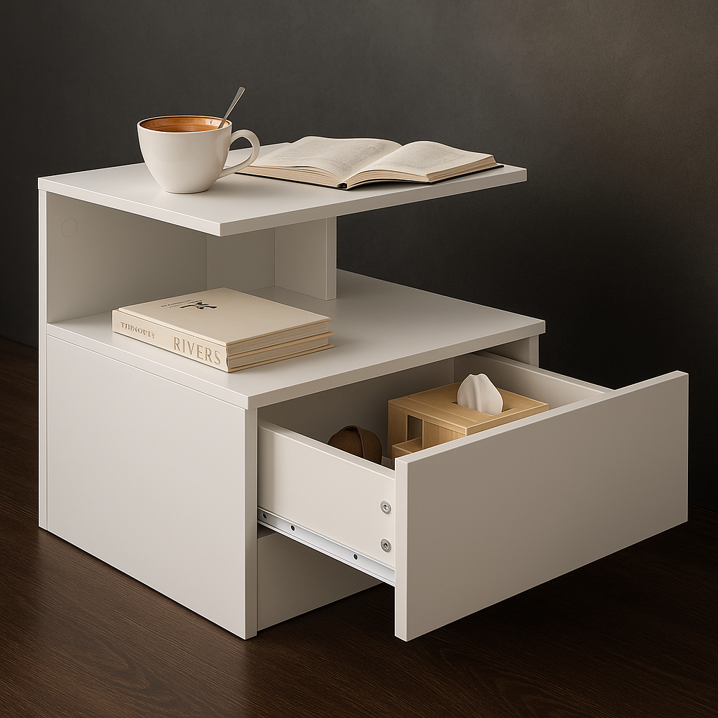 Functional Bedside Table – Beauty, Organization & Comfort