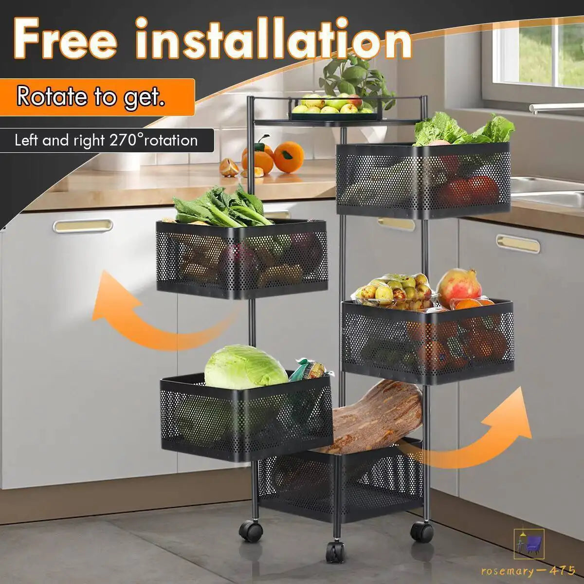 Stackable Basket Trolley – Tidy Up Your Kitchen