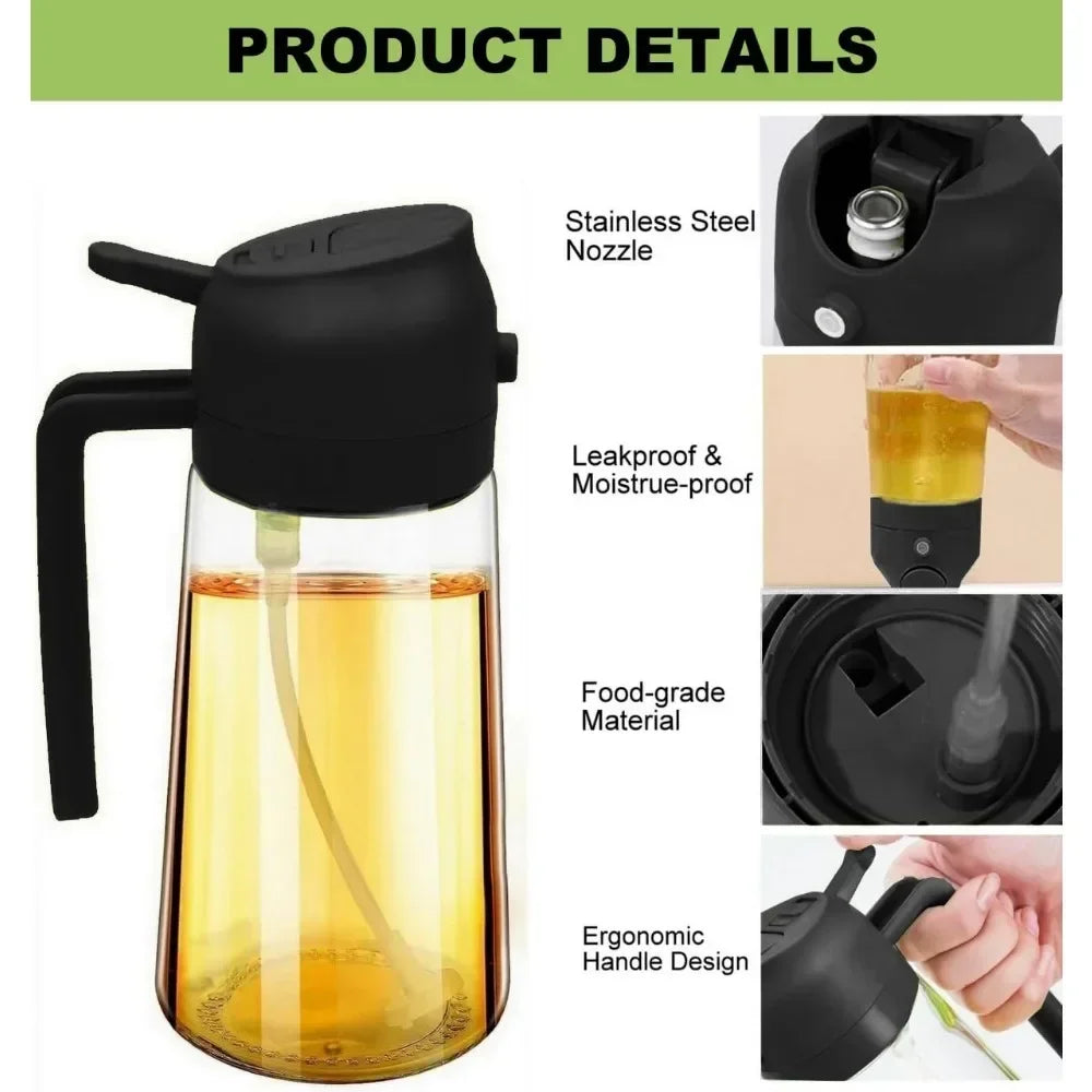 2-in-1 Oil Dispenser & Spray – More Flavor, Less Waste