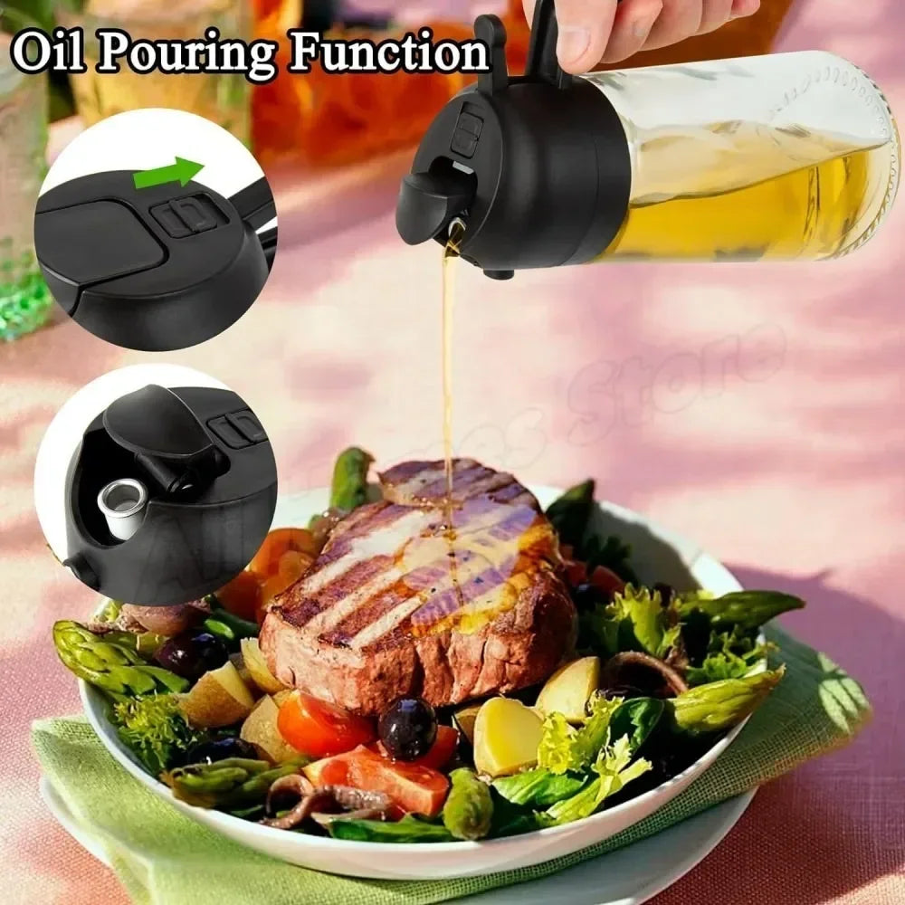 2-in-1 Oil Dispenser & Spray – More Flavor, Less Waste