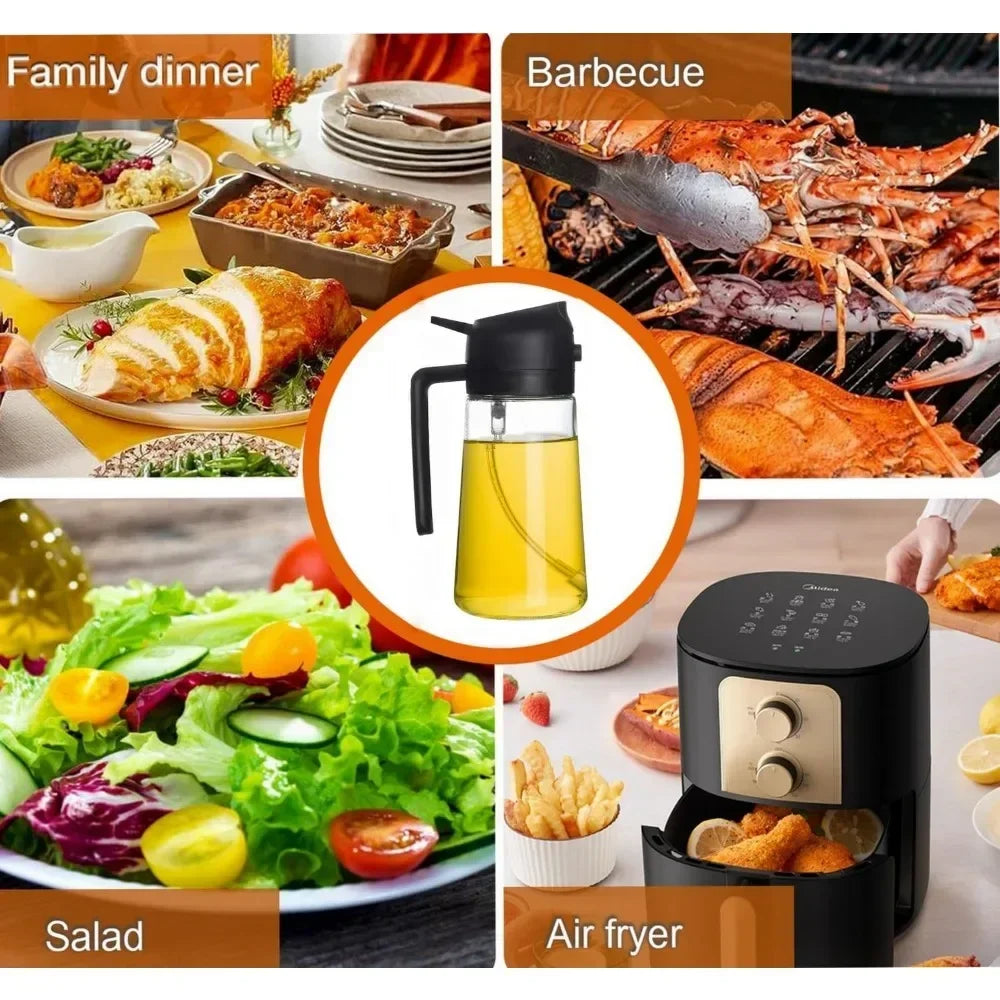 2-in-1 Oil Dispenser & Spray – More Flavor, Less Waste