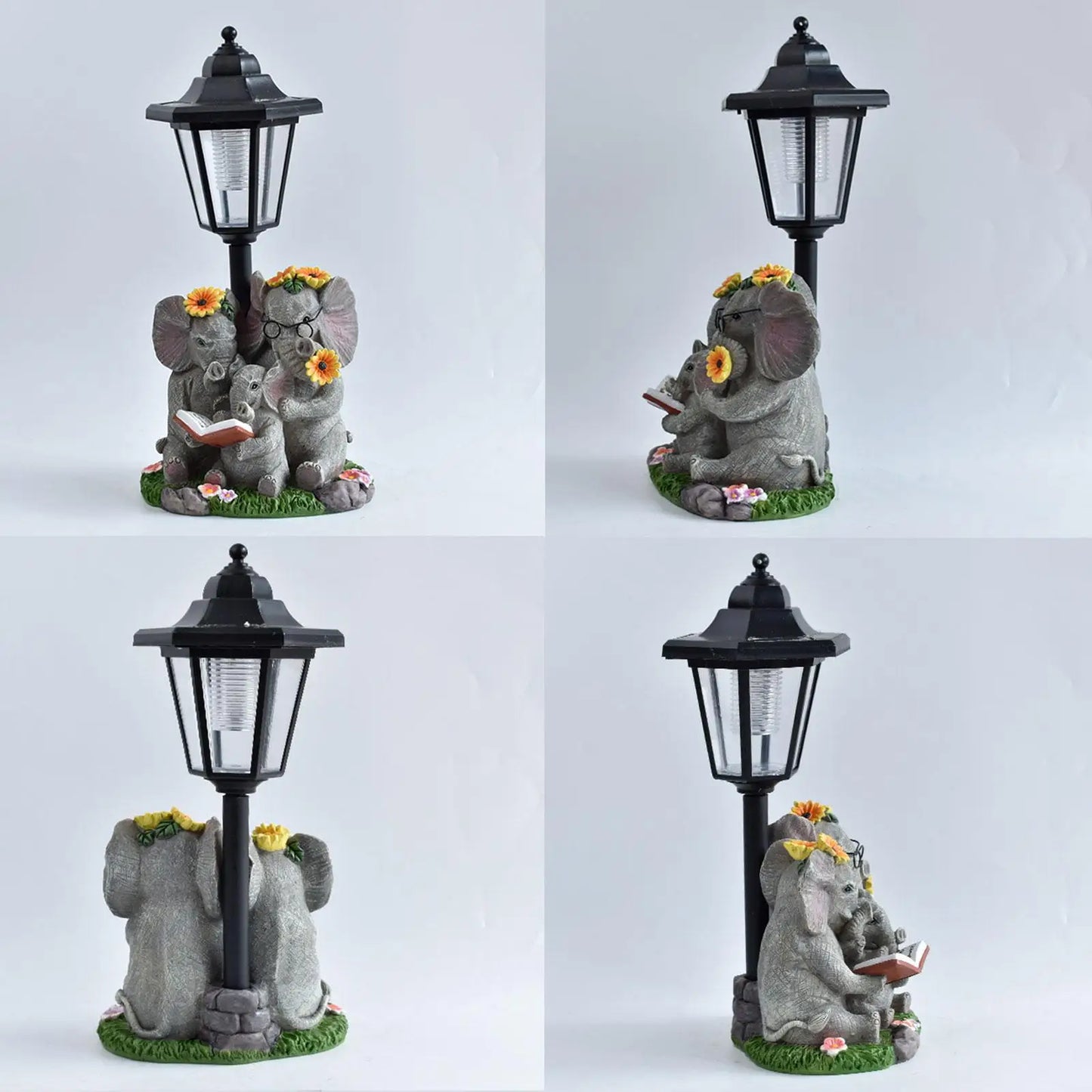 Solar Elephant Family Lamp – Charm & Magic for Your Garden