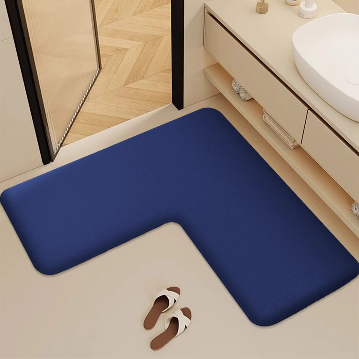 Bathroom Mat in L Shape – Elegance, Protection & Practicality