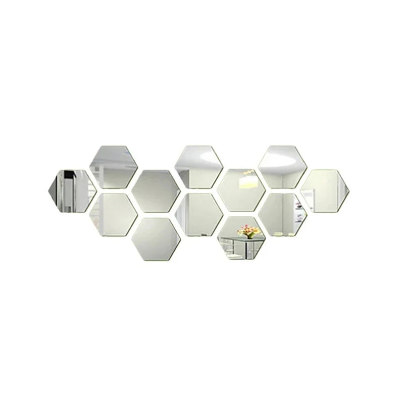 Geometric Mirror Wall Stickers, 12 pieces - Your Home Deserves This Shine!