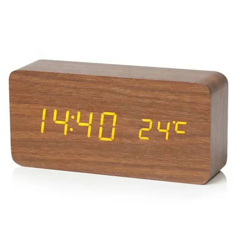 Wooden digital alarm clock with LED - Upgrade your routine with modern design