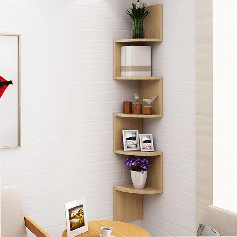 Wooden floating corner shelf - Turn Empty Corners into Pure Style