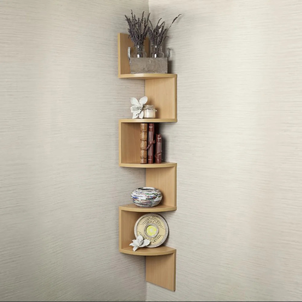 Wooden floating corner shelf - Turn Empty Corners into Pure Style
