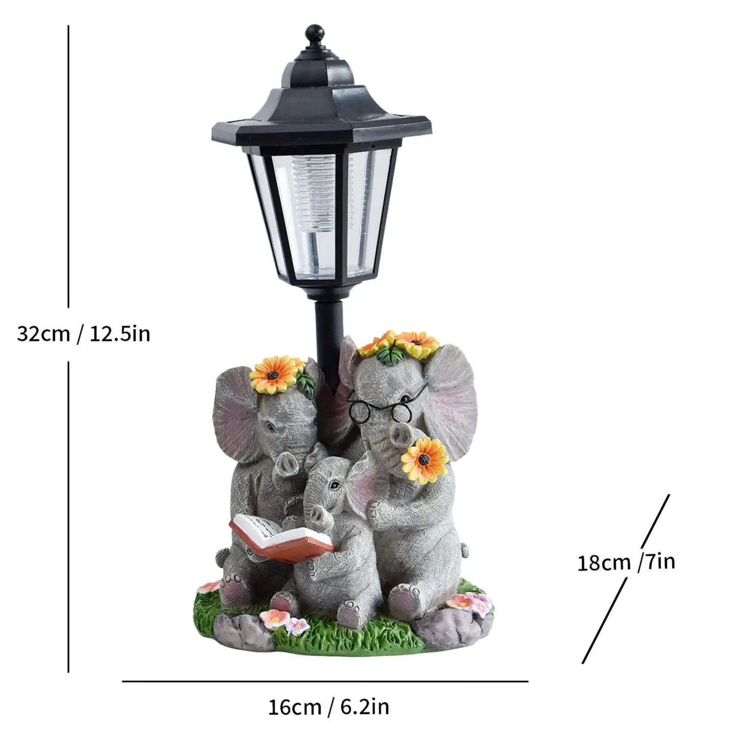 Solar Elephant Family Lamp – Charm & Magic for Your Garden