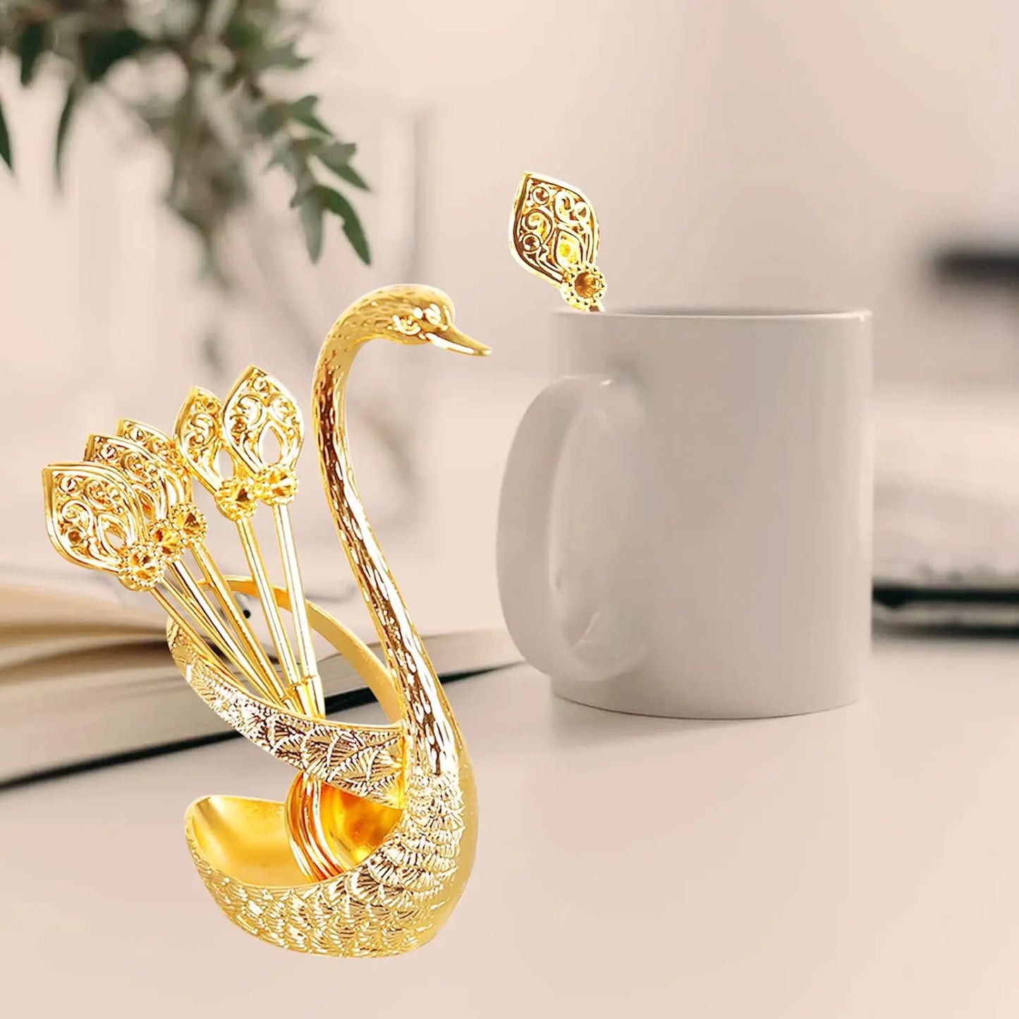 Swan Cutlery Set for Cake, Coffee, Tea and Dessert, 7 Pieces – Elegance in Every Detail