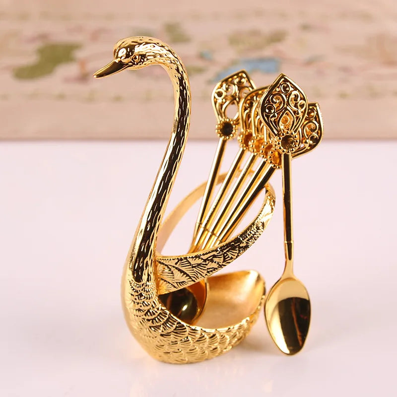 Swan Cutlery Set for Cake, Coffee, Tea and Dessert, 7 Pieces – Elegance in Every Detail