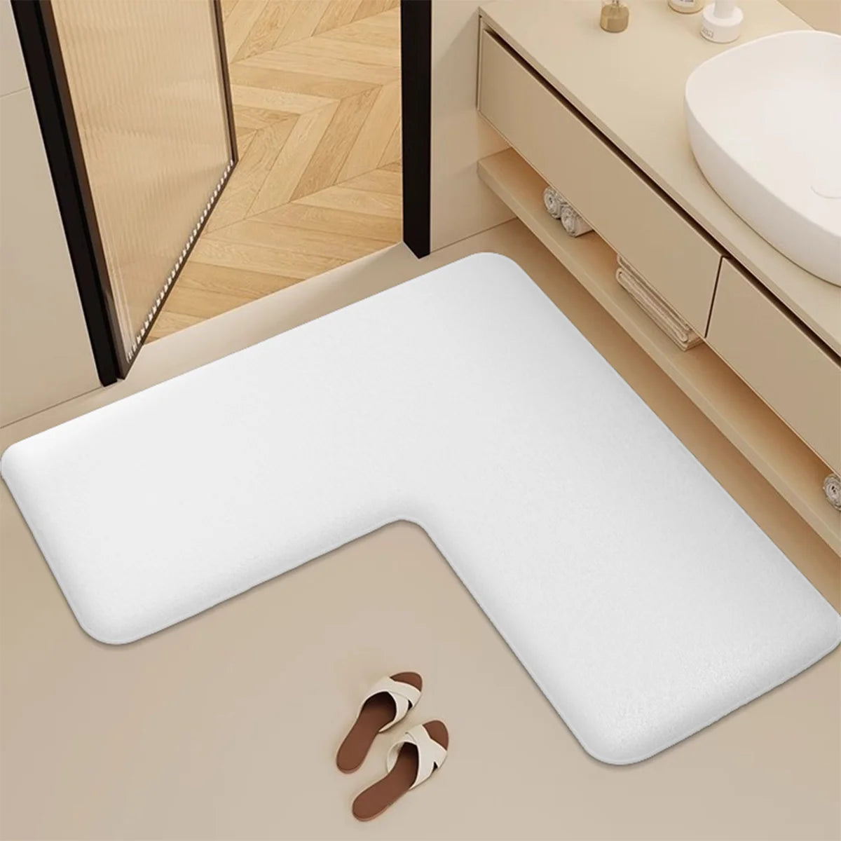 Bathroom Mat in L Shape – Elegance, Protection & Practicality