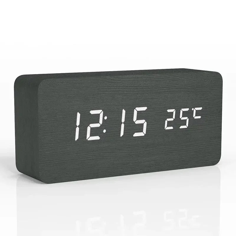 Wooden digital alarm clock with LED - Upgrade your routine with modern design