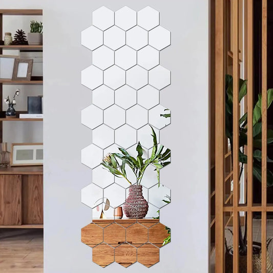 Geometric Mirror Wall Stickers, 12 pieces - Your Home Deserves This Shine!