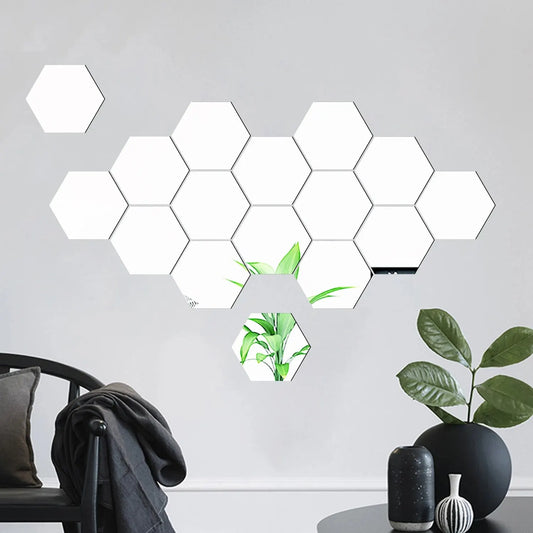 Geometric Mirror Wall Stickers, 12 pieces - Your Home Deserves This Shine!