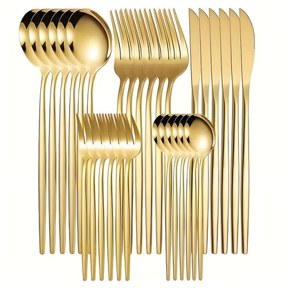 30-Piece Gold Cutlery Set – Elegance on Your Table
