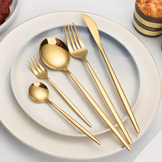 30-Piece Gold Cutlery Set – Elegance on Your Table