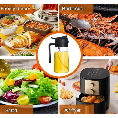 2-in-1 Oil Dispenser & Spray – More Flavor, Less Waste