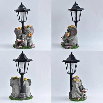 Solar Elephant Family Lamp – Charm & Magic for Your Garden