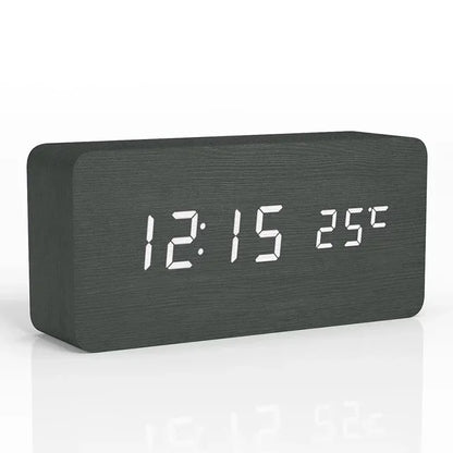 Wooden digital alarm clock with LED - Upgrade your routine with modern design